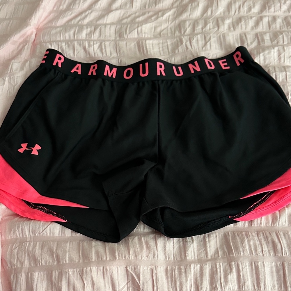 Under Armour Women's Athletic Shorts in Black and Pink